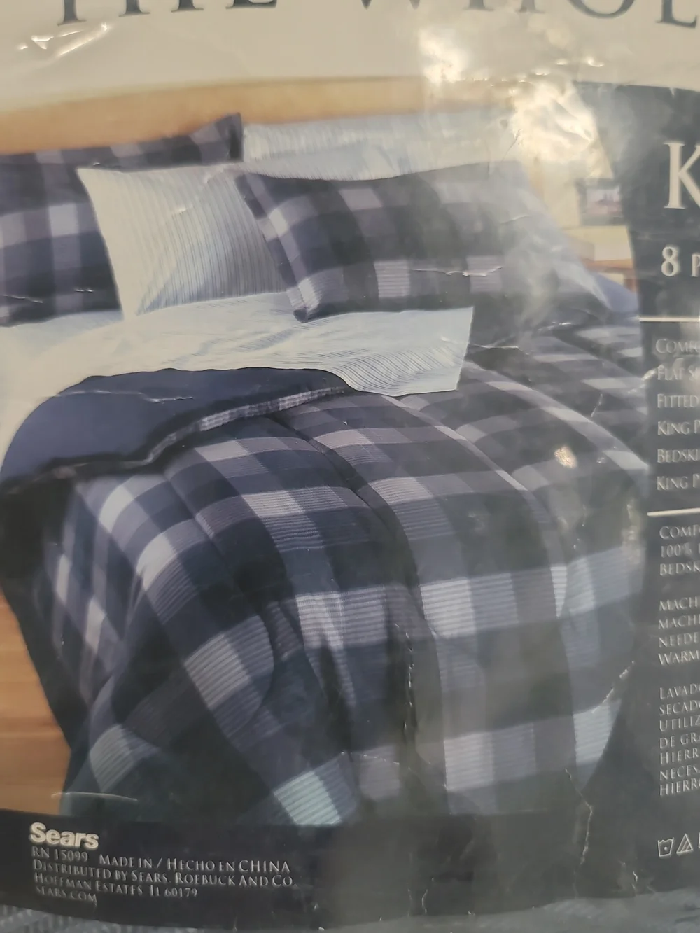 Color Mate Hoffman Plaid II King Bedding Set in Blue Plaid